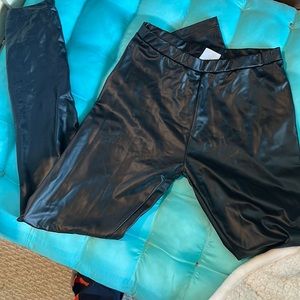 Black Zara leggings polyurethane pleather look